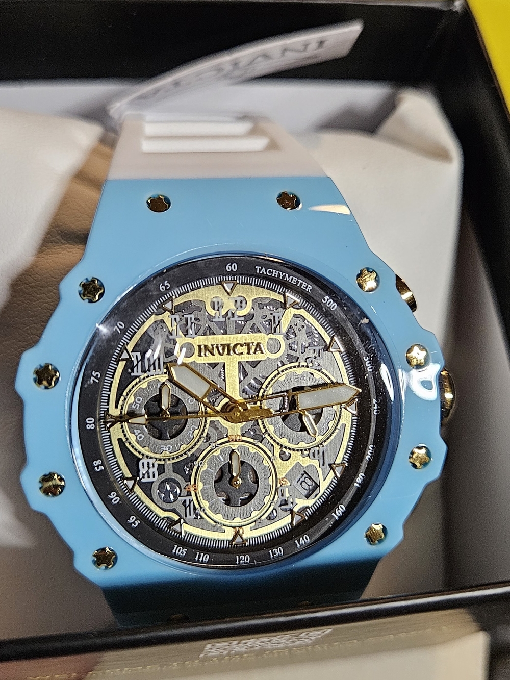 Invicta Racing Vaulthan Blue and Gold Chronograph Watch